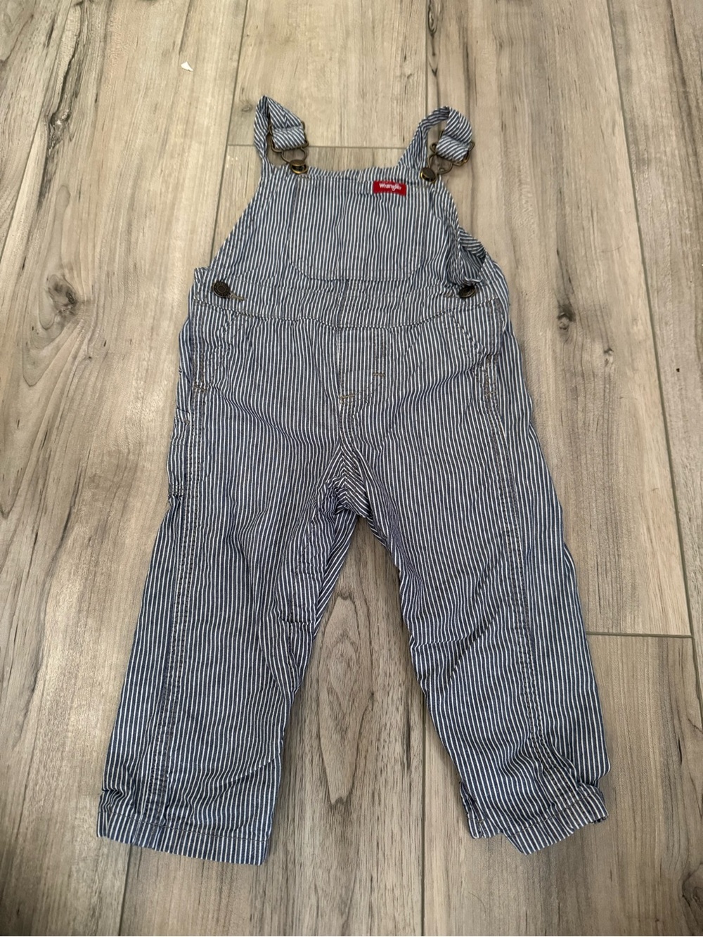 Wrangler Toddler Striped Blue Kids Overalls Size 18 months
